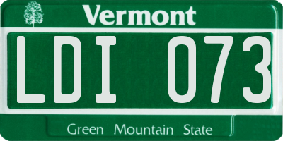 VT license plate LDI073