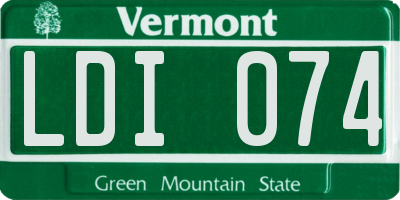 VT license plate LDI074