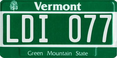 VT license plate LDI077