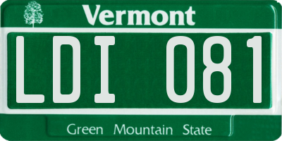 VT license plate LDI081