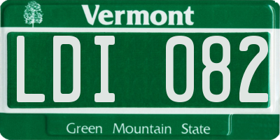 VT license plate LDI082