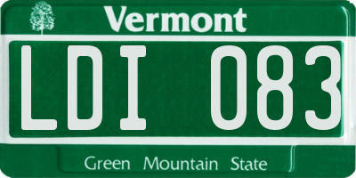 VT license plate LDI083