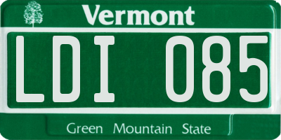 VT license plate LDI085