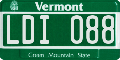 VT license plate LDI088