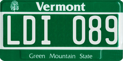 VT license plate LDI089