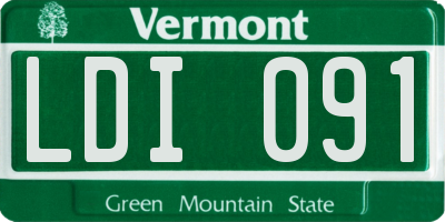 VT license plate LDI091