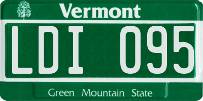 VT license plate LDI095