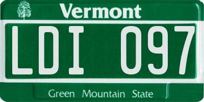 VT license plate LDI097