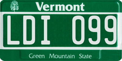 VT license plate LDI099