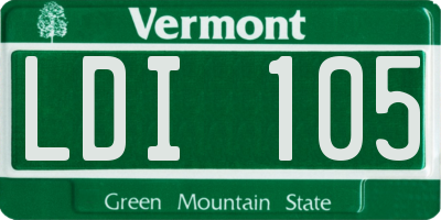 VT license plate LDI105