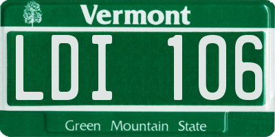 VT license plate LDI106