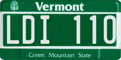 VT license plate LDI110
