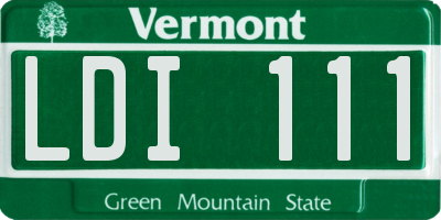 VT license plate LDI111