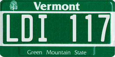 VT license plate LDI117