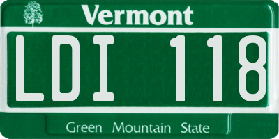 VT license plate LDI118
