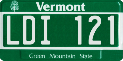 VT license plate LDI121