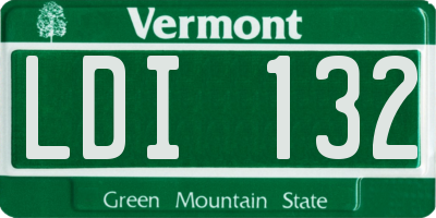VT license plate LDI132