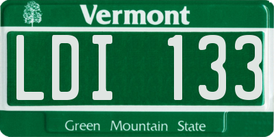 VT license plate LDI133