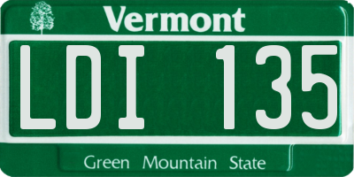 VT license plate LDI135