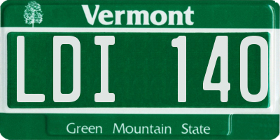 VT license plate LDI140