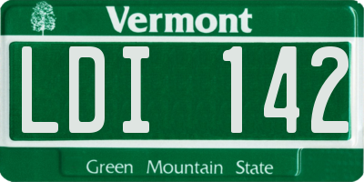 VT license plate LDI142