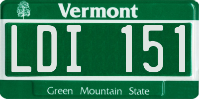 VT license plate LDI151