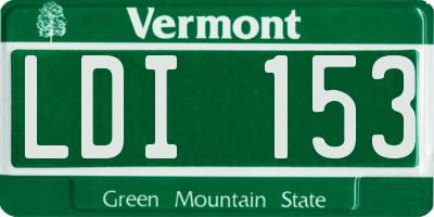 VT license plate LDI153