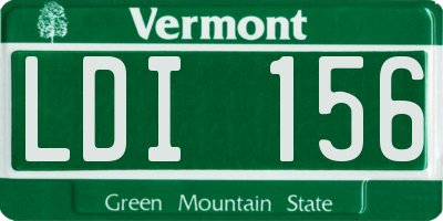 VT license plate LDI156