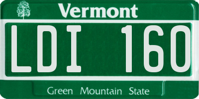 VT license plate LDI160