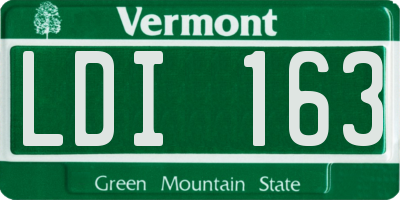 VT license plate LDI163