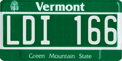 VT license plate LDI166