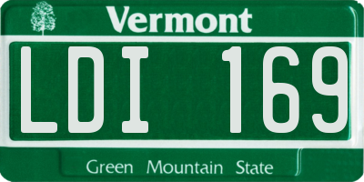 VT license plate LDI169