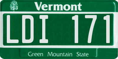 VT license plate LDI171