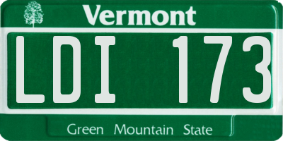 VT license plate LDI173