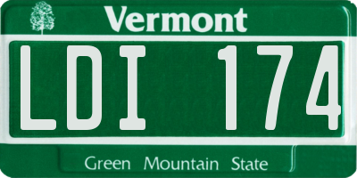 VT license plate LDI174