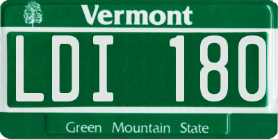 VT license plate LDI180