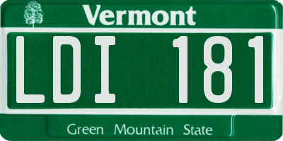 VT license plate LDI181