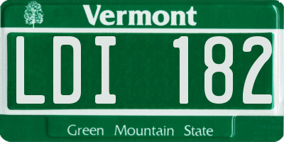 VT license plate LDI182