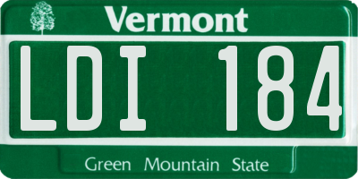 VT license plate LDI184