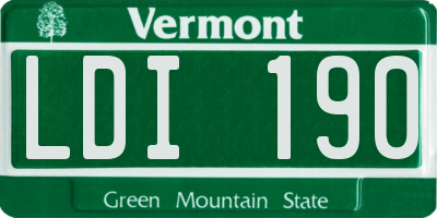 VT license plate LDI190