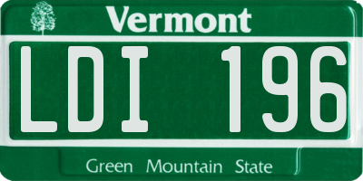 VT license plate LDI196