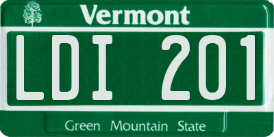 VT license plate LDI201