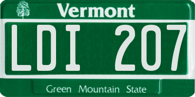 VT license plate LDI207