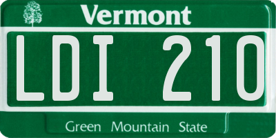 VT license plate LDI210