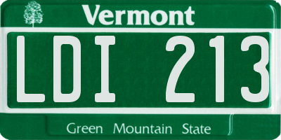 VT license plate LDI213
