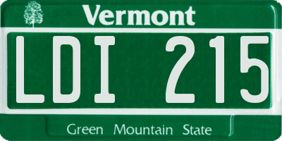 VT license plate LDI215