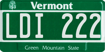 VT license plate LDI222