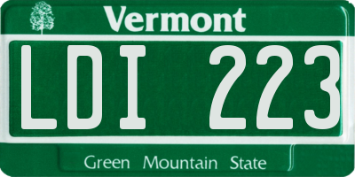 VT license plate LDI223
