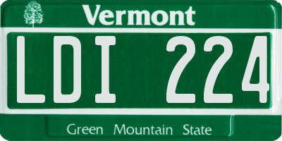 VT license plate LDI224