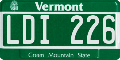 VT license plate LDI226